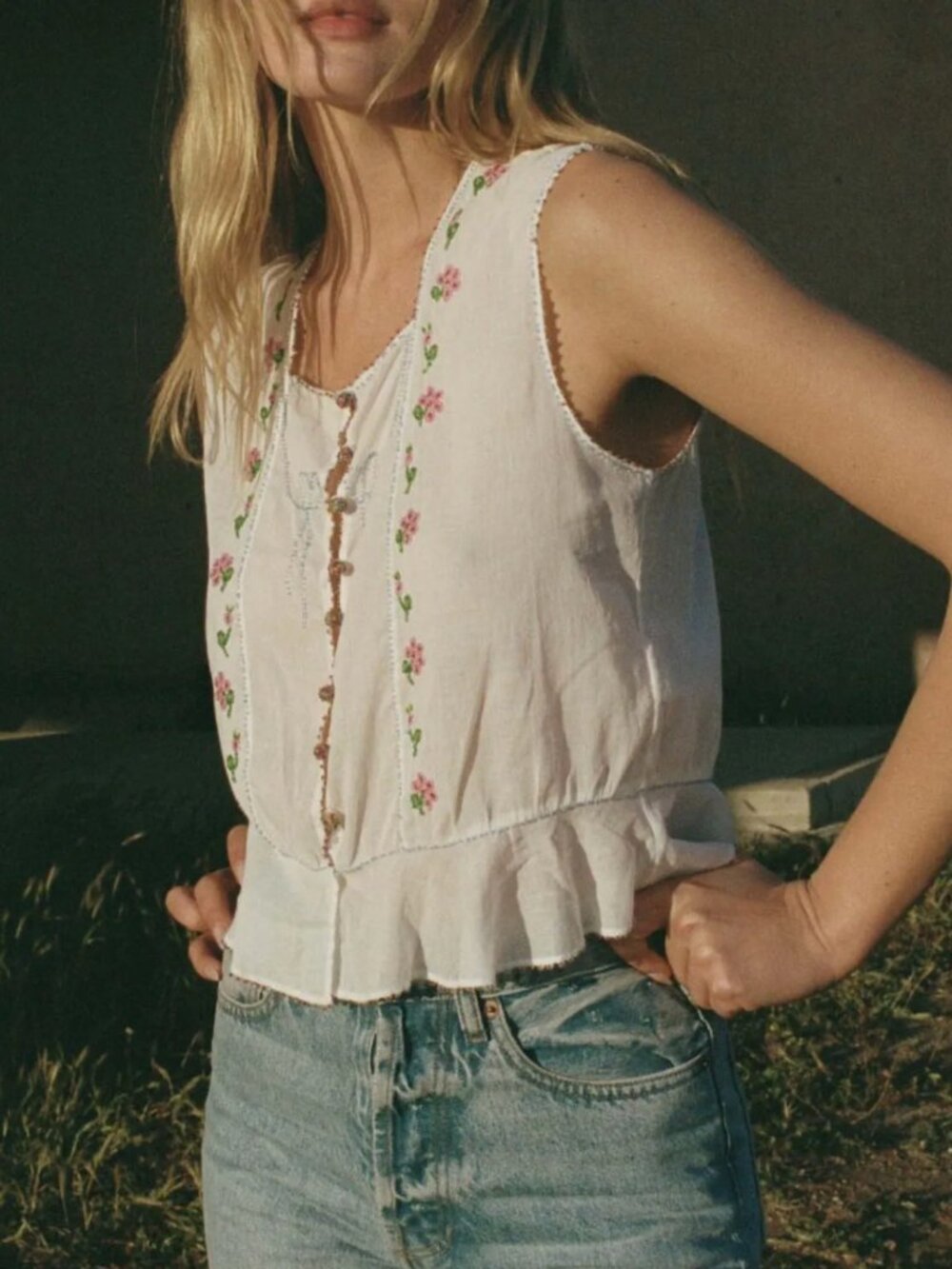 Dôen Heirloom Odelia Top in Salt Size M